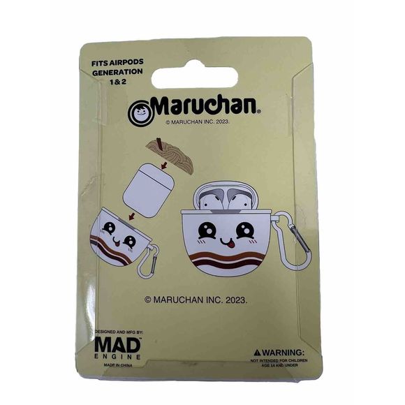 Airpods Case 1st 2nd Cover Gen Funny Face Maruchan Ramen Silicone Earphone - Picture 3 of 3
